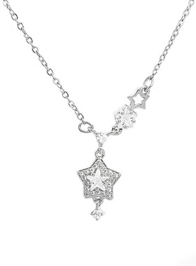 超仙轻奢碎冰流星闪钻钛钢项链