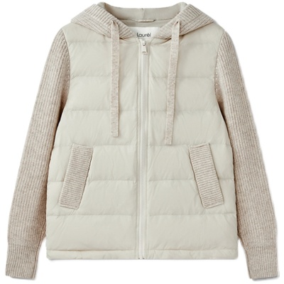 【白鹅绒】Laurel劳芮羊毛针织连帽夹克式羽绒服LWD341L00400