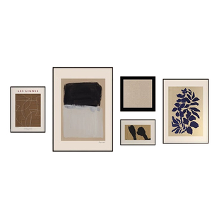 北欧风客厅组合画抽象简约艺术挂画高级感侘寂风沙发背景墙装饰画