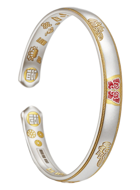 吴越老银铺足银9999俏蝶吉言手镯