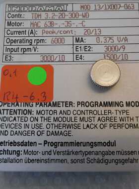 Indramat Mod 13/1X007-063, for Intramat Motor Mac 63B Js C