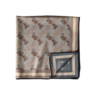 灰色真丝羊毛小方巾丝巾女2025新款系脖高级感老钱风羊绒围巾护颈