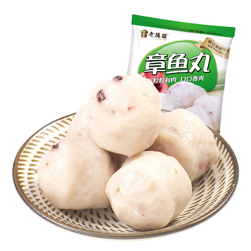 老德头章鱼丸鱿鱼八爪小丸子豆捞火锅食材关东煮海鲜丸肉圆球168g