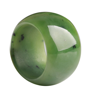 敦敦戒指和田玉碧玉指环男女小扳指加宽版玉石指环时尚大气