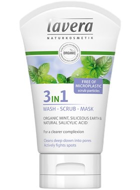 德国拉薇Lavera薄荷3合1洁面乳深层清洁卸妆洗面奶去角质控油有机