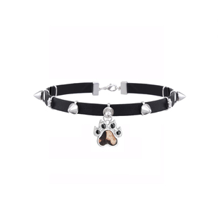 【明星同款】SUMIYAKI 猫爪皮革项链甜酷Y2K辣妹火焰猫咪锁骨链