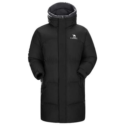 【麒麟】骆驼男装中长款羽绒服男冬户外加厚防风保暖情侣鸭绒外套