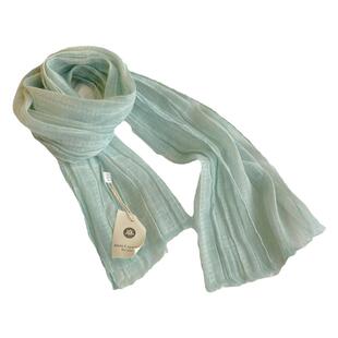 纯色淡雅镂空文艺棉麻短款小围巾女春秋窄版亚麻防晒纱巾薄款透气