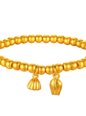 古法传承金包银两世欢手链莲蓬荷花转运珠叠戴圆珠手串送女友礼物