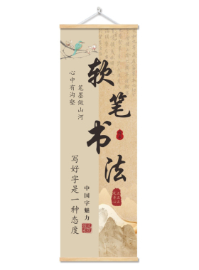 软笔书法教室文化墙布置装饰挂图