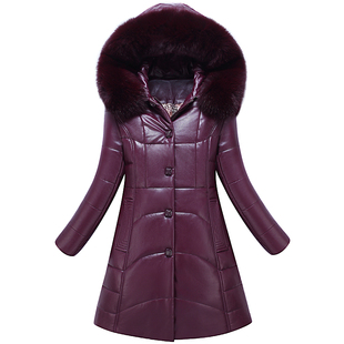 真皮羽绒服女中长款海宁皮衣绵羊皮冬季外套女加厚棉服2022年新款