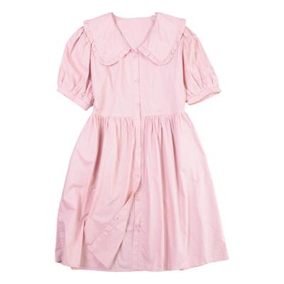 外贸精品全棉娃娃领连衣裙