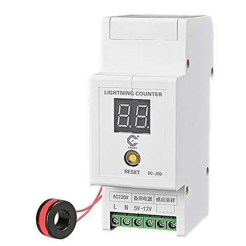 防雷器雷击计数器 C45导轨 雷电计数器 无源液晶显示 避雷针专用