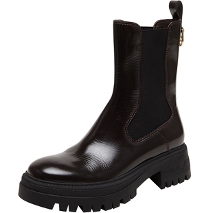 莱尔斯丹冬新款威尔士切尔西靴增高粗跟烟筒靴女靴4T50201