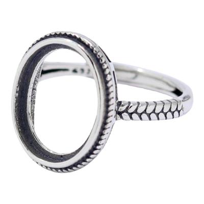 男女款S925纯银DIY镶嵌戒指空托