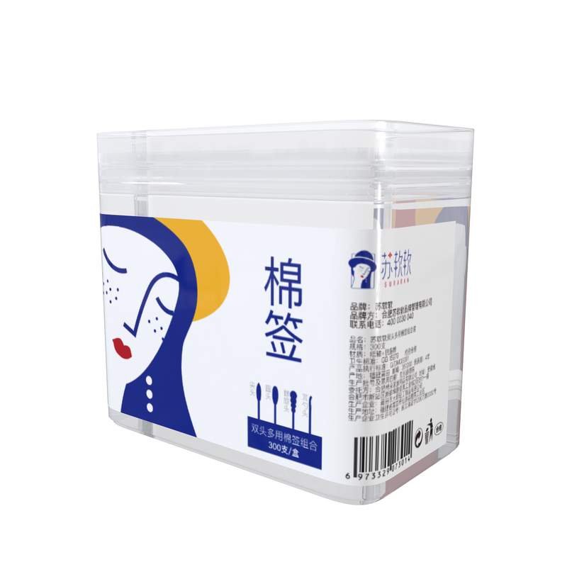 苏软软多头棉签婴儿掏耳朵化妆专用卫生小头细挖耳勺医用无菌棉棒