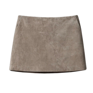 复古反绒羊皮超短裙子防走光安全裤打底修身磨毛真皮A字半身裙女