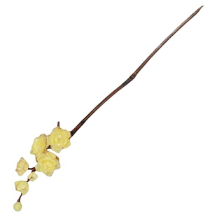 黄腊梅 热缩花簪竹子发簪新中式发钗簪子国风汉服发饰头簪盘发女