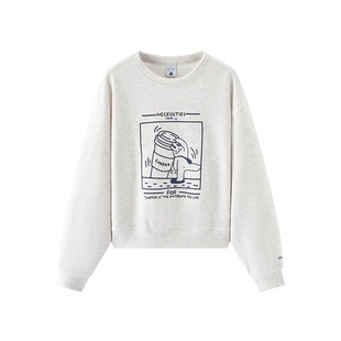 [商场同款]森马JUJU联名卫衣女落肩宽松秋季2025新款趣味图案衣服