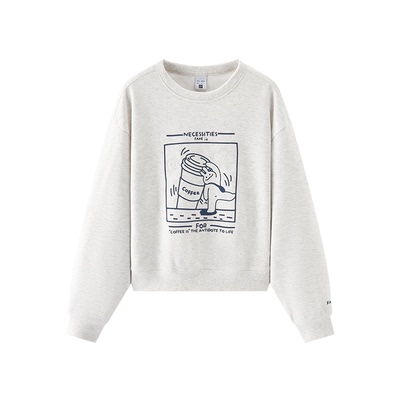 森马JUJU联名趣味图案落肩卫衣女