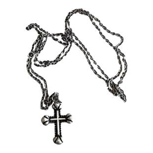 黑饰Wm风格复古银十字情侣项链轻奢男女先锋小众设计感ins高级感