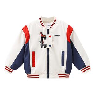 MOMOCO/玛米玛卡男童加绒外套2025冬季新款中大童韩版保暖棒球服