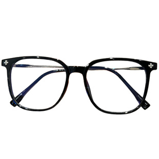 超轻方圆脸专用眼镜近视女大框可配有度数素颜显黑金属边眼睛镜架