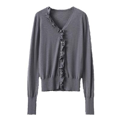 RUISHI芮时羊毛荷叶边针织衫