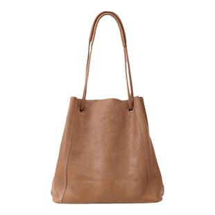 2026新款水桶包女真皮斜挎通勤大容量托特包小众植鞣子母包牛皮包