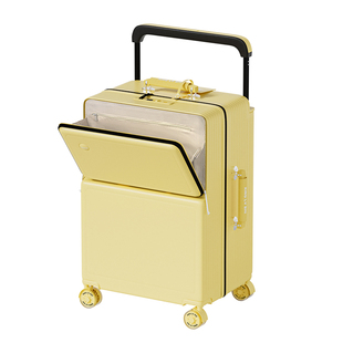 纯PC材质行李箱2026新款前开口宽拉杆大容量女24寸旅行密码皮箱男