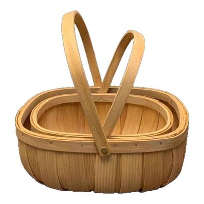 月子鸡蛋礼品花篮木片编织水果篮