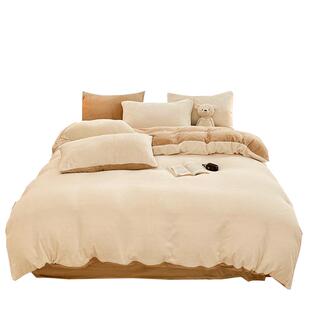 海澜之家牛奶绒被套冬季加绒被罩单人秋冬珊瑚绒单件毛绒床单被单