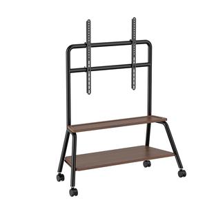 电视机移动支架落地家用带轮推车黑胡桃50/65/75/85/90英寸通用