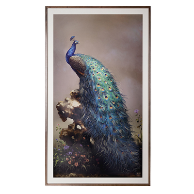 太铜《吉祥孔雀》铜雕画