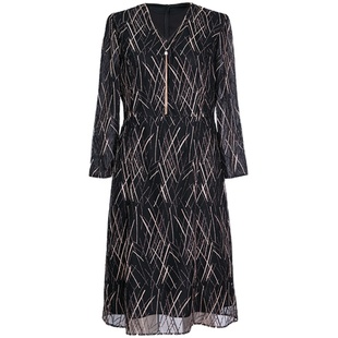 商场同款皮尔卡丹女装秋季新款时尚淑女知性优雅连衣裙