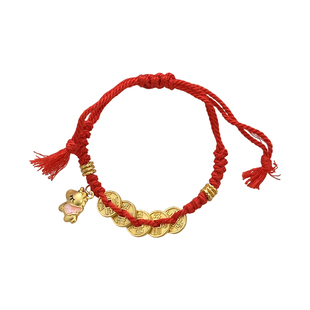 马年本命年手链女2026新款手工编织绳五帝钱手串过年手绳新年手饰