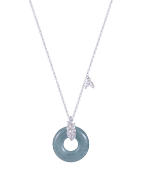 穗穗平安纯银翡翠平安扣项链