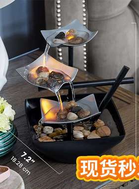 homedecor流水摆件桌面喷泉工艺品办公室流水喷泉风水摆件新款