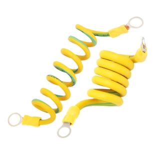 纯铜BVR黄绿双色弹簧螺旋伸缩绕圈卷式弹弓接地线桥架跨接连接线