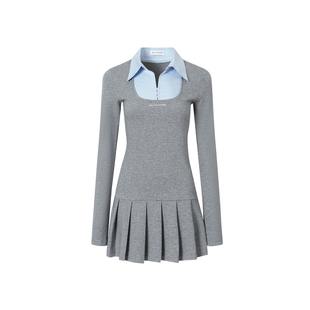 JAC FLEURANT【朴秀荣Joy同款】新款假两件衬衫领连衣裙女