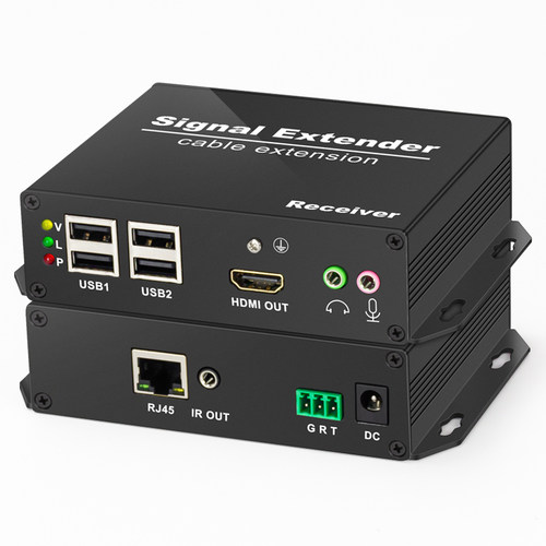 鹏迪 HDMI网线延长器hdmi网络延长器支持USB2.0 KVM单网线延伸器4k高清125米传输支持鼠标键盘U盘打印机监控
