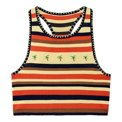 条纹背心MICartsy钉珠百搭