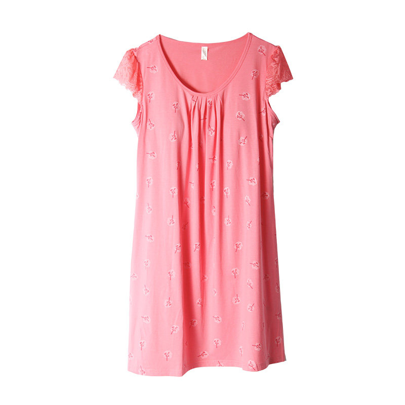 带胸垫纯棉长款可外穿女士家居服