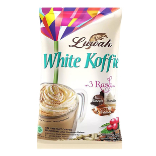 印尼进口露哇Luwak猫屎白咖啡三合一速溶咖啡粉3口味咖啡200g/袋