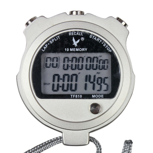 天福电子金属秒表100道体育训练运动专业跑表健身计时器裁判关机
