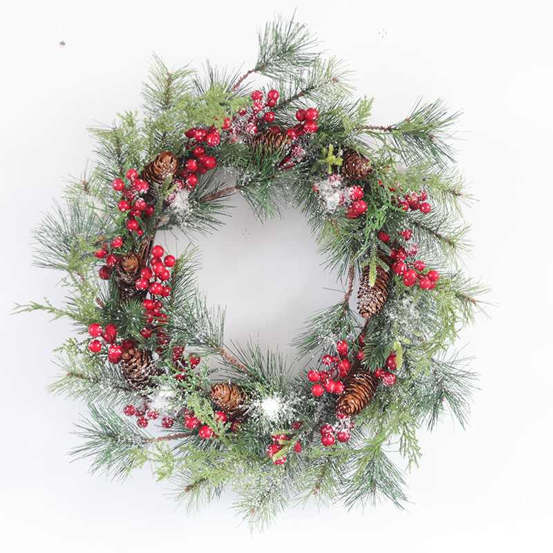 春意居家ins田园松果花环门挂餐厅酒店客厅圣诞树挂件装饰