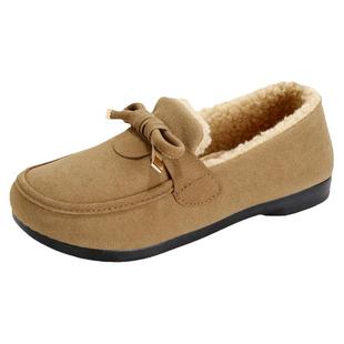 老北京布鞋女冬季加绒保暖棉鞋时尚洋气豆豆鞋毛毛鞋防滑妈妈女鞋