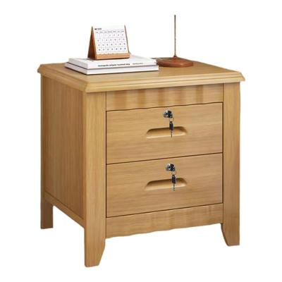 实木床头柜子家用卧室带锁柜子