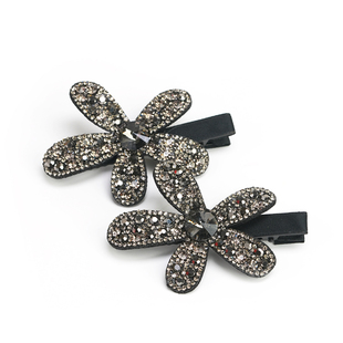 兰壹壹花嫣刘海夹双生花朵鸭嘴夹韩版轻奢时尚刘海侧边夹发饰