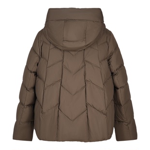 JAN AN NO简爱诺咖色连帽90白鹅绒短款羽绒服秋冬新款J2570061YR